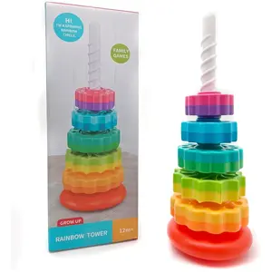 Rotating Stacking Toy, Stacker, 1 Set Colorful Spinning Stacking Toy, Early Education & Smart Toy, Interactive Learning Toy for Kids, Multi Activity Playset, Learning Materials