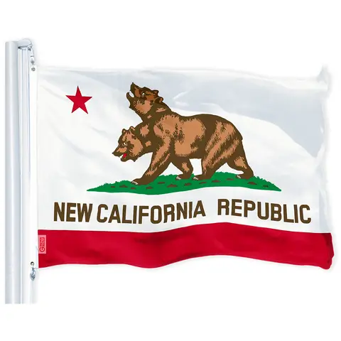 New California Republic (Double Headed Bear) Flag Banner 150D Printed Polyester 3x5 Ft