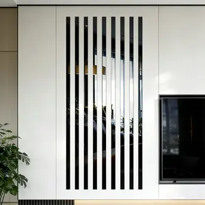 10pcs Acrylic Mirror Wall Stickers, 5x50cm Self-Adhesive Decorative Strips, DIY Friendly No Drilling Easy Installation, Versatile Use for Living Room Bedroom TV Background Home Decor