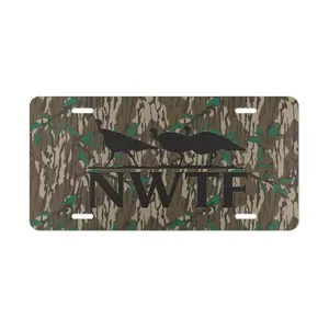 [ CAMO NATION ] Custom Camo Vanity Plate - NWTF Logo Turkey Hunter License Plate - Personalized Wild Turkey Hunting Car Tag - Outdoor Sportsman Truck Decor