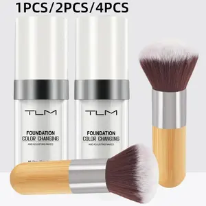 Color Changing Foundation, Buildable Radiant Coverage, Long Lasting & Moisturizing Foundation with Brush, Hydrating, Natural Makeup for All Skin Tone, Makeup Product, Flawless