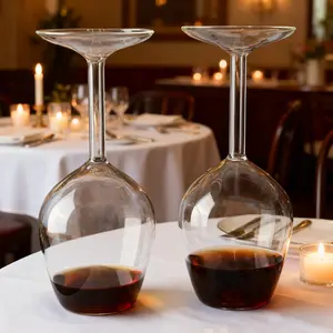 Glass Wine Cup, Inverted Wine Glass, Transparent Creative Glass Cup, Home Bar Party Decoration, Unique Tableware, Inverted Goblet Glass