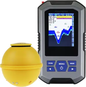 Portable Fish Finder Large HD Display  Fish Finder, Fish Finders & Depth Finders for  with 147  Depth Detection Sensor, Rechargeable Castable Fish Finder Display Fish, Temp, Depth