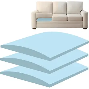 3 Pcs Couch Cushion for Sagging Seat 20'' x 20'' Curved High-Density Foam Supporter Board for Furniture Seats Sag Repair (Blue)