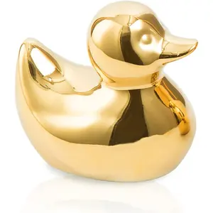 Decor Golden Ceramic Duck Figurines,  Decor  Sculptures and Statues Handmade Artware Decor, Mini Duck
