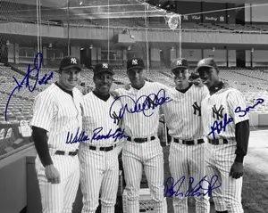 Derek Jeter Robin Ventura Jason Giambi Willie Randolph Alfonso Soriano Yankees Signed Photo Autograph Poster Print Unframe Art Home Decor