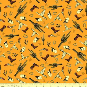 John Wayne Go West Honey Cotton Fabric