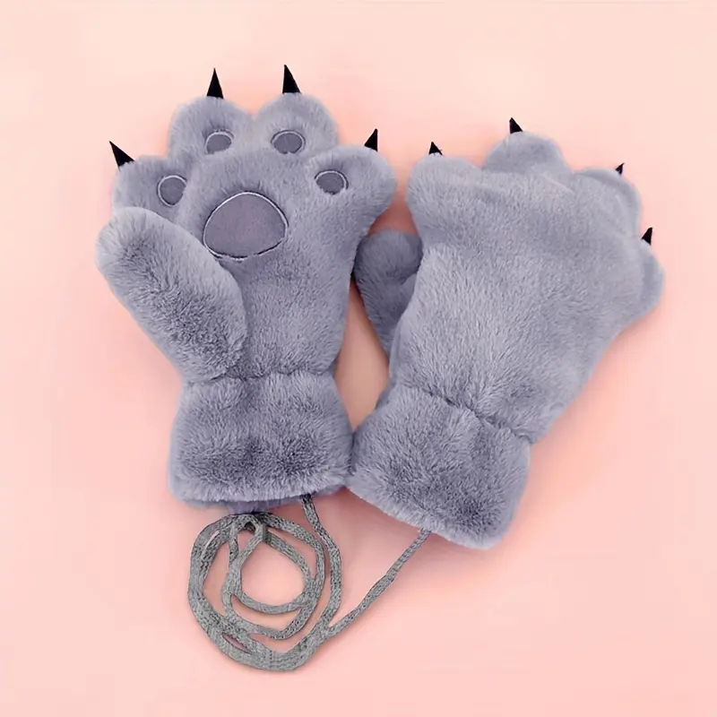 KN [Gray] Bear Paw Bear Gloves