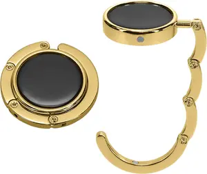 Purse Hook for Table - Set of 2 Purse Holder - Folding Handbag Hanger - Portable Bag Holder - Bag Hooks for Desk - Table Hook Gold