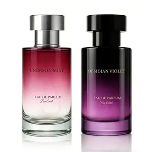 Fiss Creat 2-in-1 Luxury Eau De Parfum Set Crimson Mist & Obsidian Violet Stunning Gradient Bottles Ideal Gift for Birthdays & Anniversaries