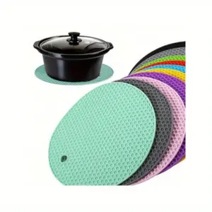 Multifunctional Round Silicone Heat Resistant Pads, Non-Slip Pot Holders, Kitchen Table Mats, Restaurant Accessories, Random Colors