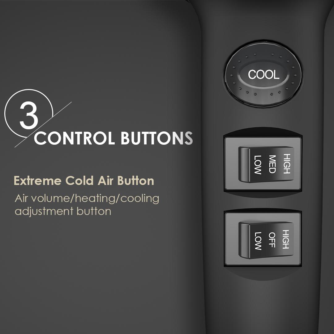 Ionic Hair Dryer with Diffuser, Powerful 1875W Blow Dryer for Women & Men, Fast-Drying Hair Dryer with Nozzle for Home, Salon, Travel