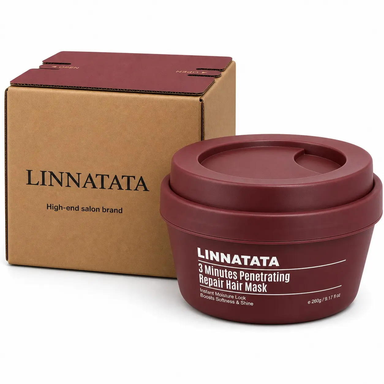 LINNATATA Bond Repair Hair Mask for Dry, Damaged & Frizzy Hair, Deep Conditioning Treatment with Squalane & Macadamia Oil for Softness, Smoothness & Shine, 9.17 oz