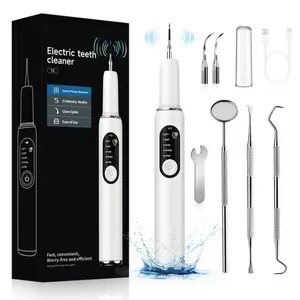 CURVY MOON Oral Plaque Remover Electric Teeth Cleaner with 5 Adjustable Modes Tartar Remover for Teeth Dental Calculus Removal Kit Powerful Plaque Defense