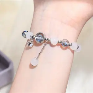Fresh & Minimalist Star Bead Bracelet - Ins Style, Niche Design, New Style with Grey Moonstone & Stars