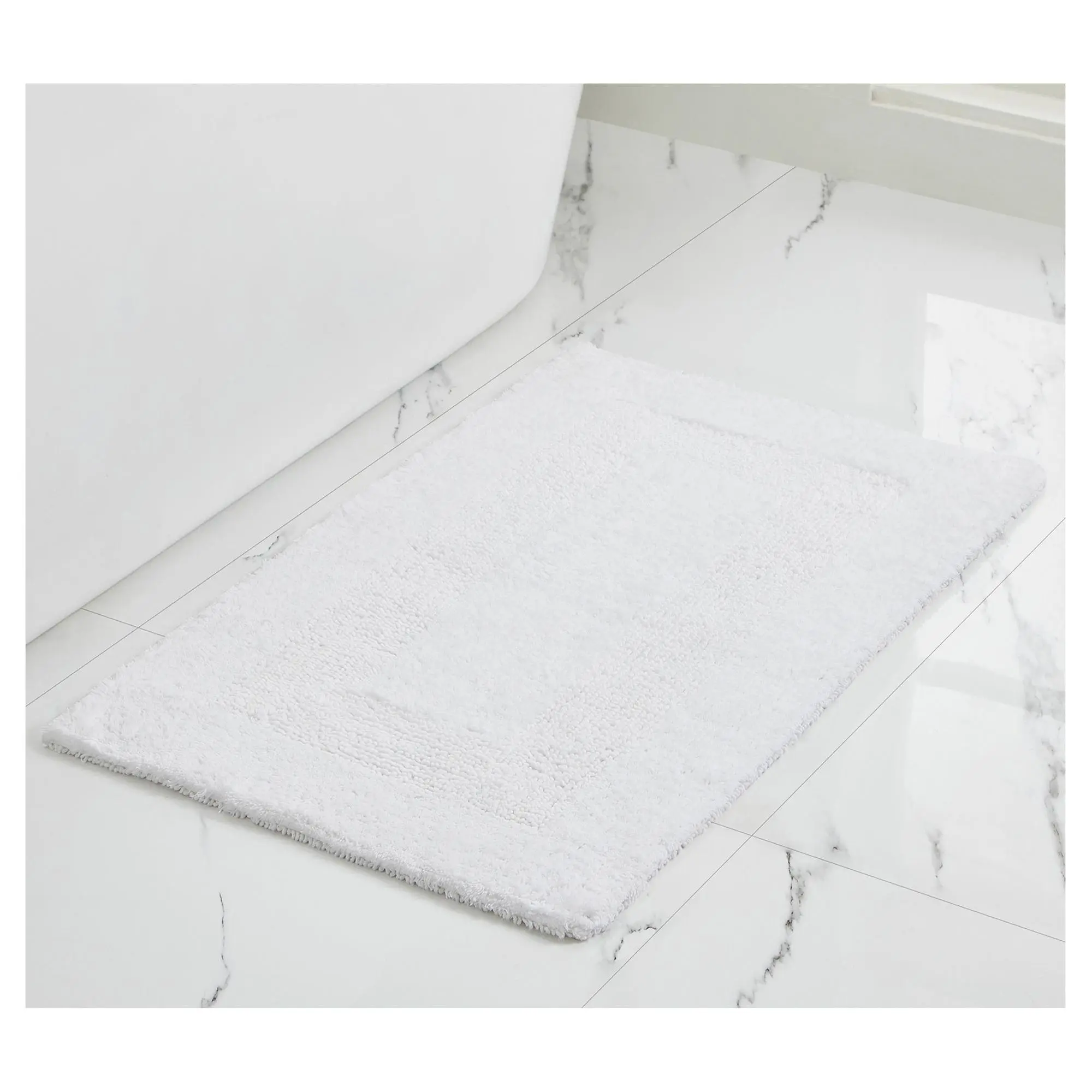 VCNY Home Jessica Bright White Ring Spun CottonBath Rug