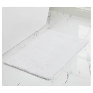 VCNY Home Jessica Bright White Ring Spun CottonBath Rug