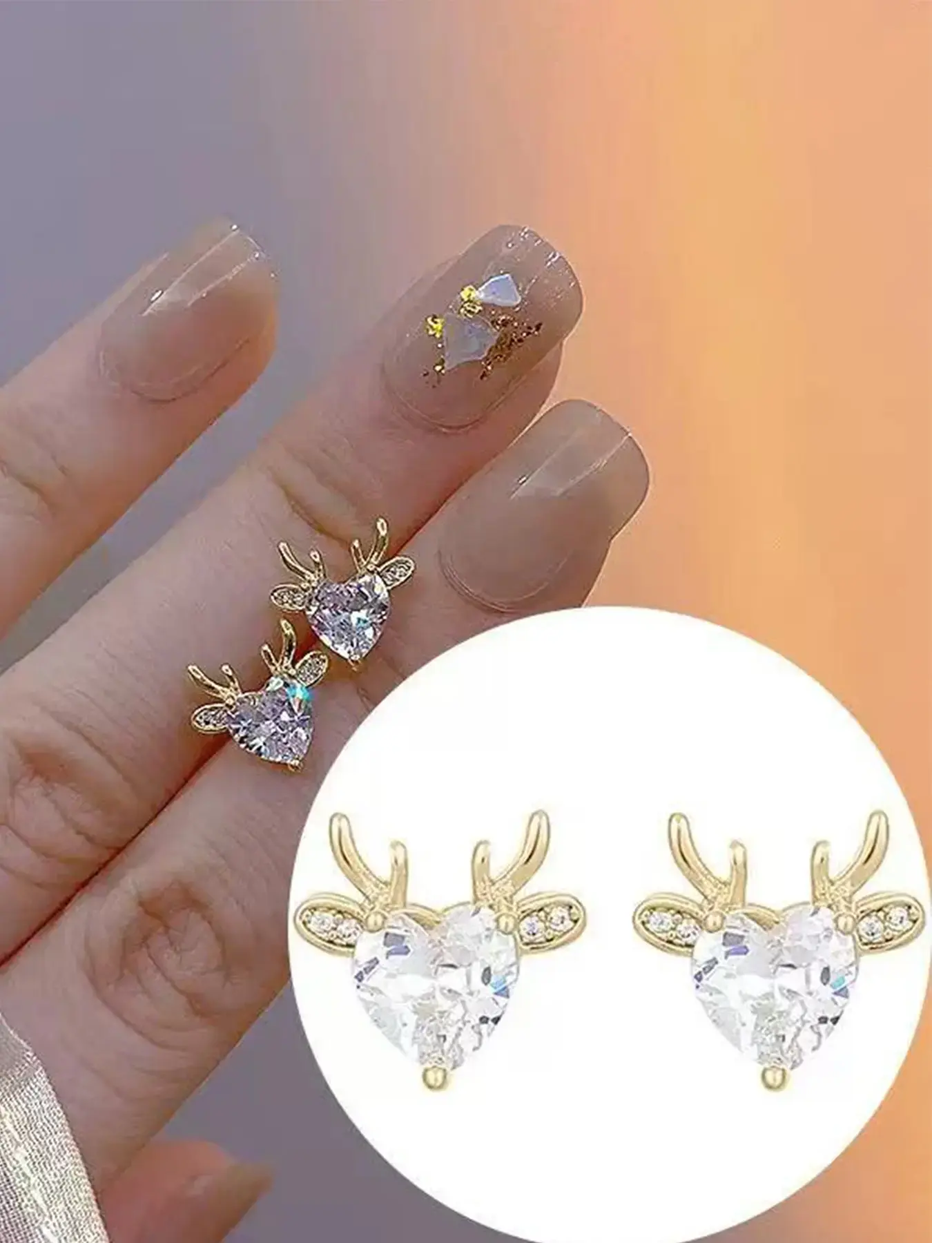 Cute Deer Earrings for Women, Simple Christmas Reindeer Ear Studs, Perfect Holiday Gift, Adorable Festival Accessory