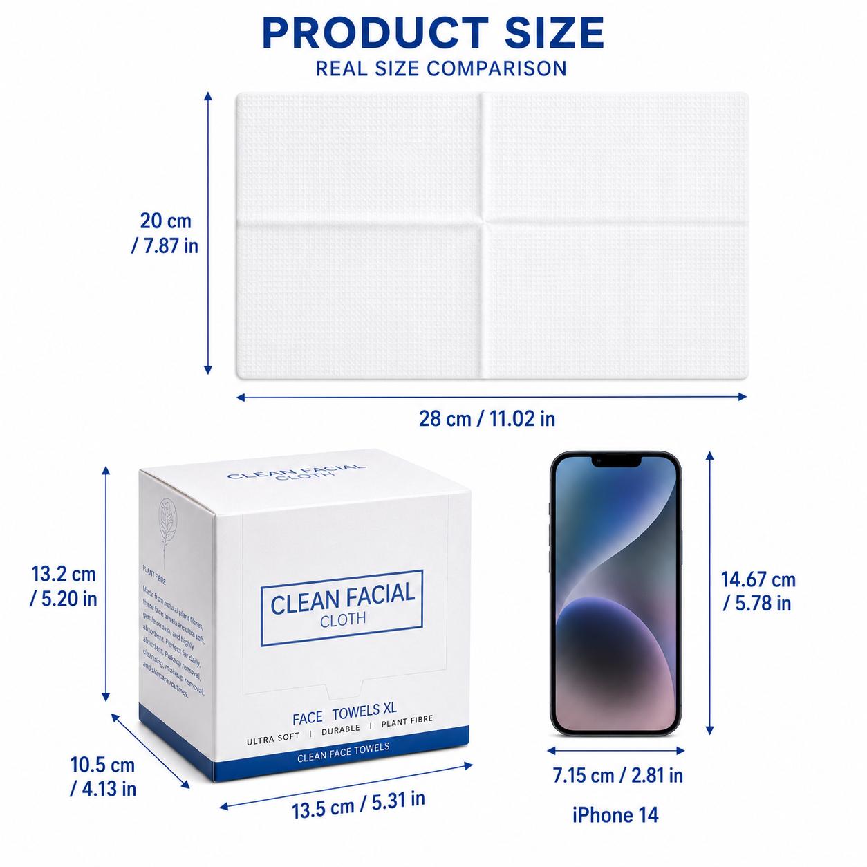 Disposable Face Towel - Soft Touch, Antibacterial, Gentle for Sensitive Skin, Makeup Remover & Skin Washing, Airtight Eco Box, 50 Sheets Per Unit, 1-4 Unit Options for Daily Beauty Care Users (Face Towel Disposable)