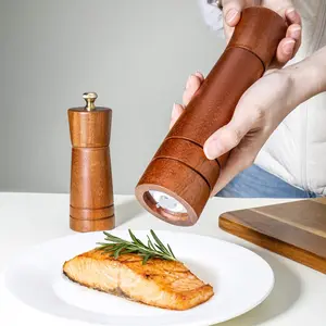 1pc Steak Grinder Kitchen Home Ebony Pepper Mill, Manual Solid Wood Sichuan Pepper Powder Pepper Grinding Bottle Seasoning Jar