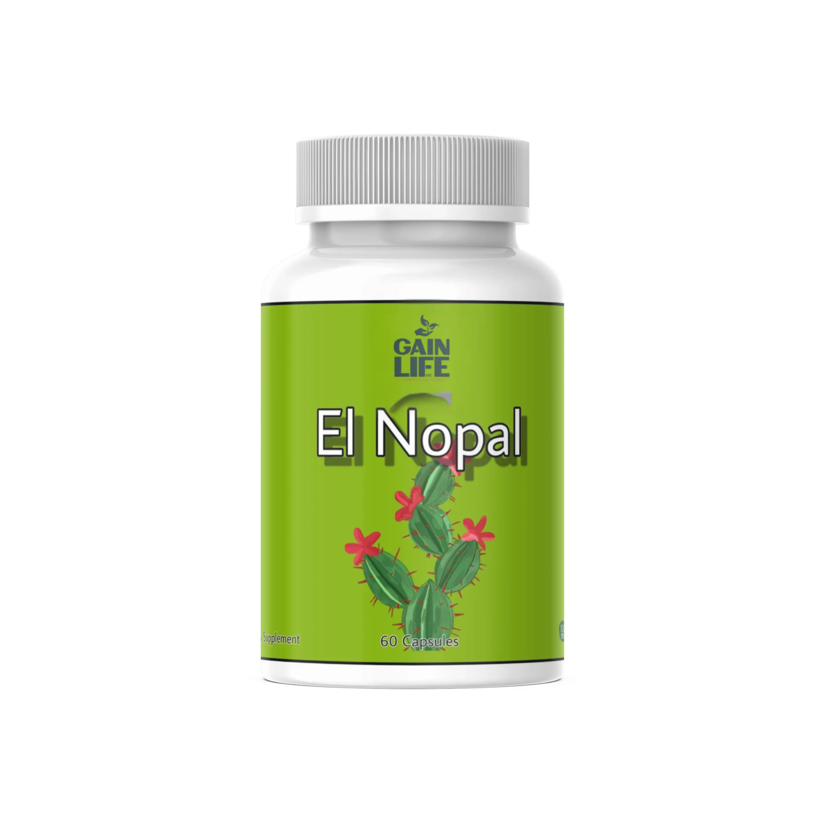 Gain Life El Nopal Vitamin Dietary Supplement 60 Capsules