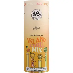 Edible Drinking Straws,  Chill Mix Variety Pack - Lime, , Tropical and Orange Flavors, Individually Wrapped, Gluten Free, 7.5-Inch (Pack of 48)