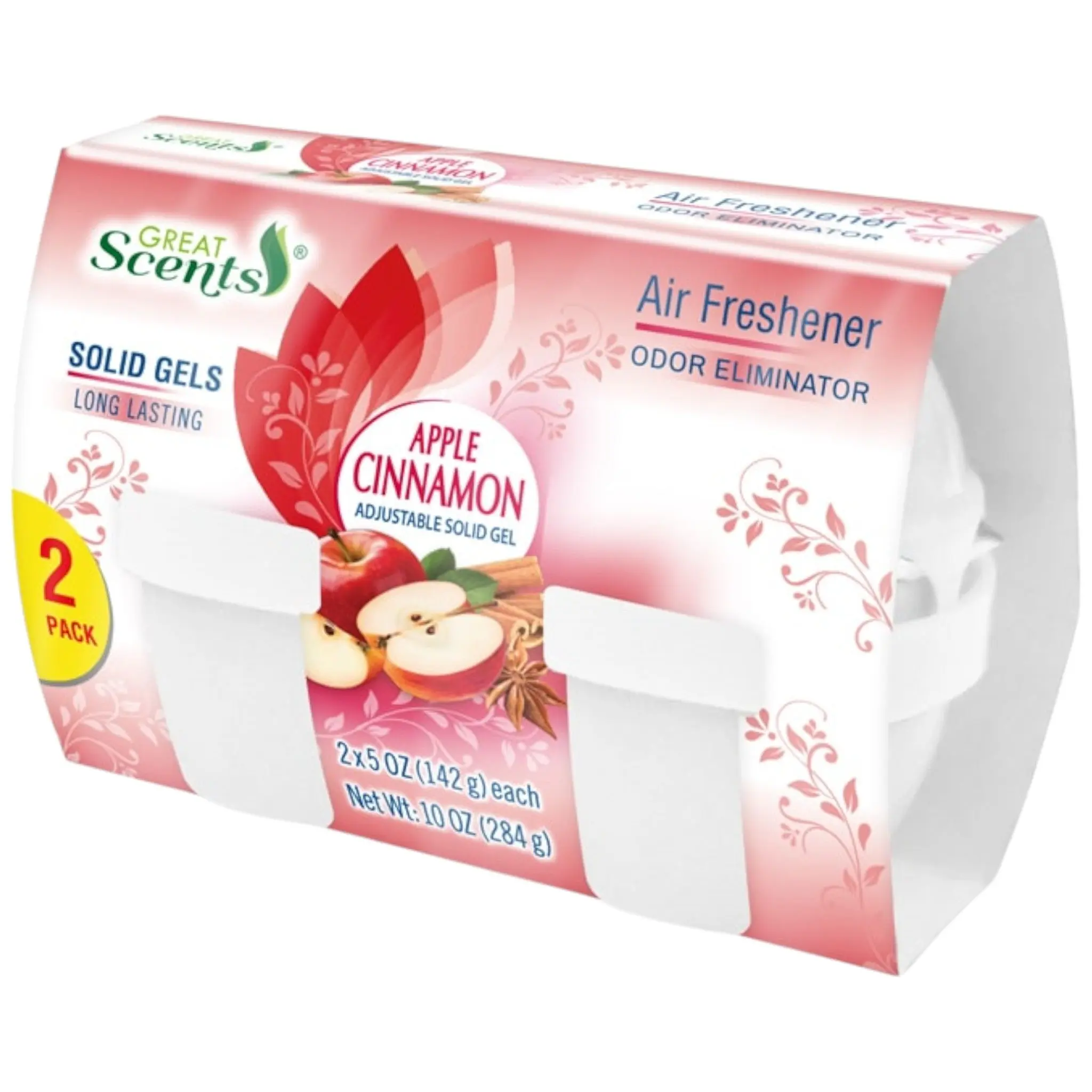 Great Scents Apple Cinnamon Solid Gel Air Freshener, 2 Count