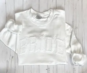 Bride Embossed Sweatshirt for Bridal Shower, Bride Gift and Weddings - Outline with Curve