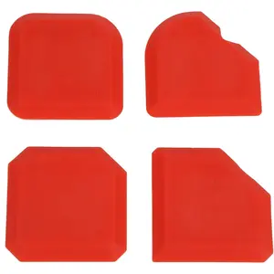 4 count Caulking Tool Kit,  Tool, Caulk Smoothing Tool, for Kitchen Bathroom Floor Window Sealant Sealing Sink Joint, Red