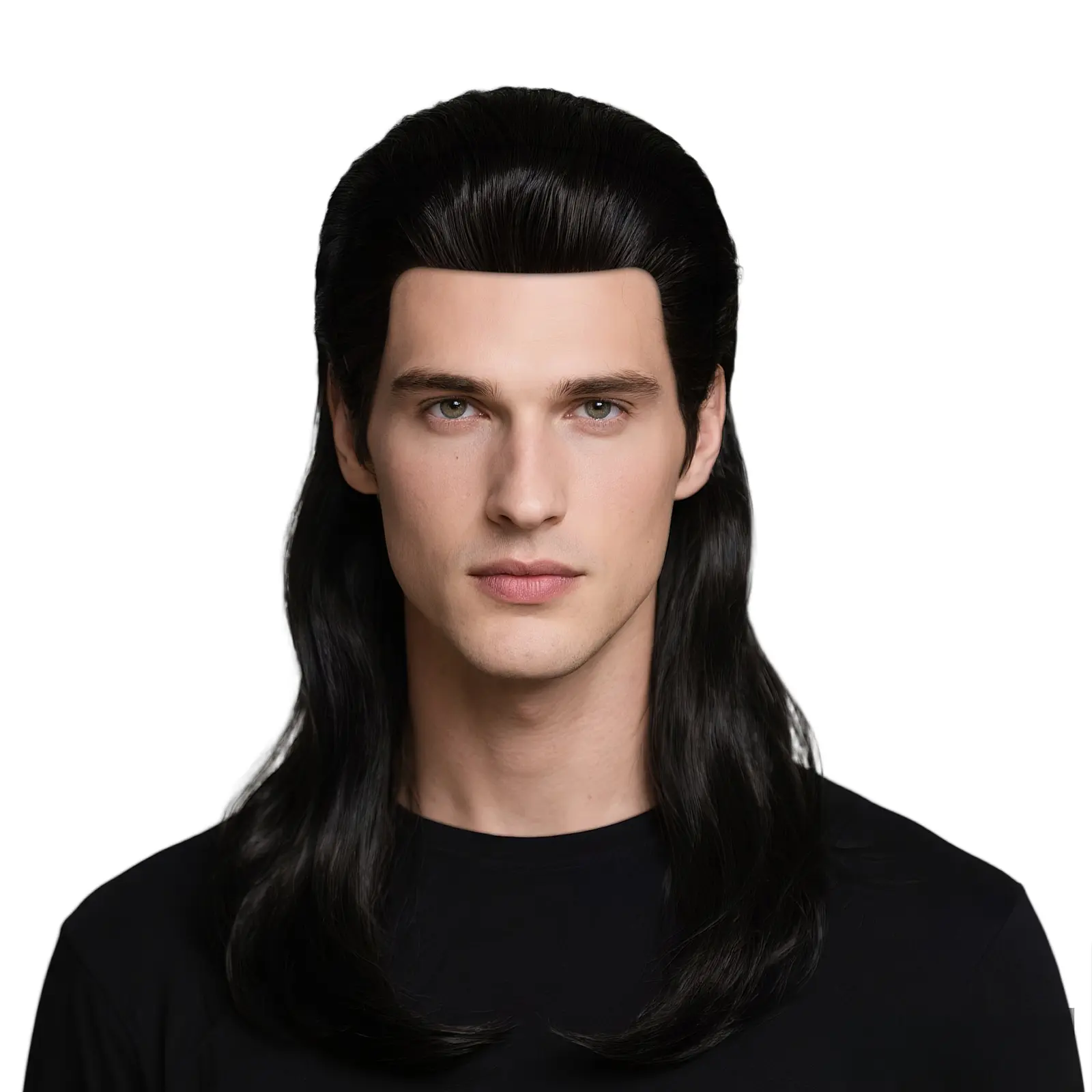 OIDEA Men's Synthetic Mullet Wig - 80s Retro Hairstyle, Long Back, Easy to Wear, Secure Strap Fit, Washable, Reusable Costume Wig for Halloween, Cosplay
