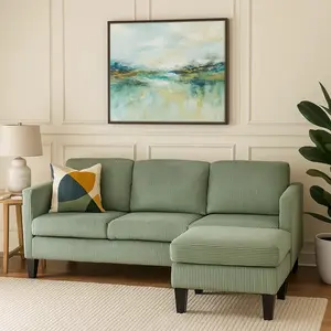 67" L Shaped Sofa Couches, Modern 3 Seater Sofa with Reversible Storage Chaise, Comfy Small Sofa for Living Room,Apartment,Small Space(Deep Seat Sectional ) furniture