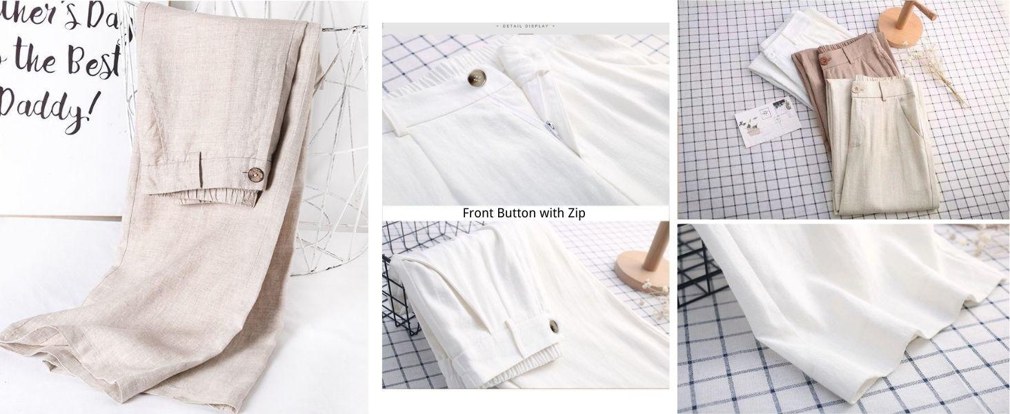 Tanming Womens Cotton Linen Pants Casual Button Up High Waisted Wide Leg Trousers Minimalist Basic Breathable Fabric Casual Loose Comfy Summer Beach Trousers,summerwins Tanming Womens Cotton Linen Pants Casual Button Up High Waisted Wide Leg Trousers Minimalist Basic Breathable Fabric Casual Loose Comfy Summer Beach Trousers,summerwins