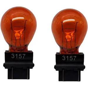 3157 12V P27-7W 3000K Amber Tail Brake Turn Signal Bulb Long Life Miniature Automotive Lamp Replacement for Cars Trucks SUVs