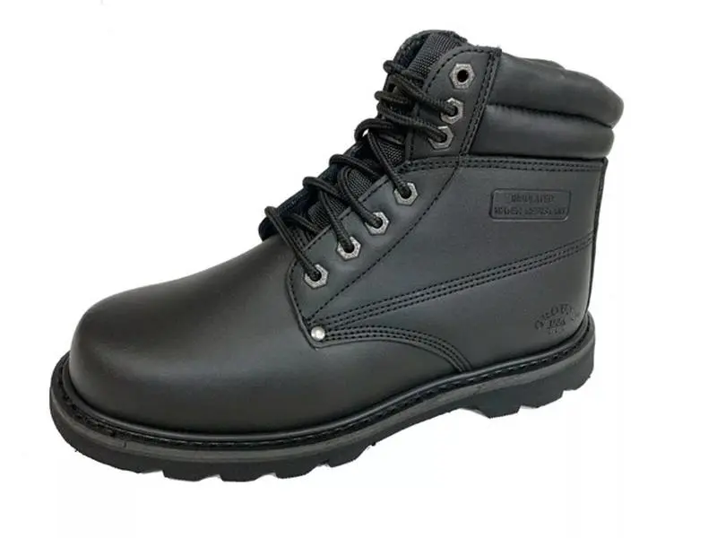 Jacata Men's Water Resistant Leather Work Boot with Rubber Sole, Oil Resistant, Open Design, Comfortable for Work in Factories and Construction Sites - Boy, Closed