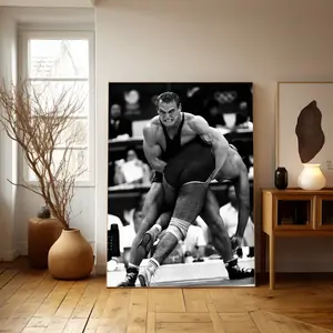 Aleksandr Karelin Wrestling Competition Poster Black And White Photography Poster Decor Artwork Decoration Wall Decoration Wall