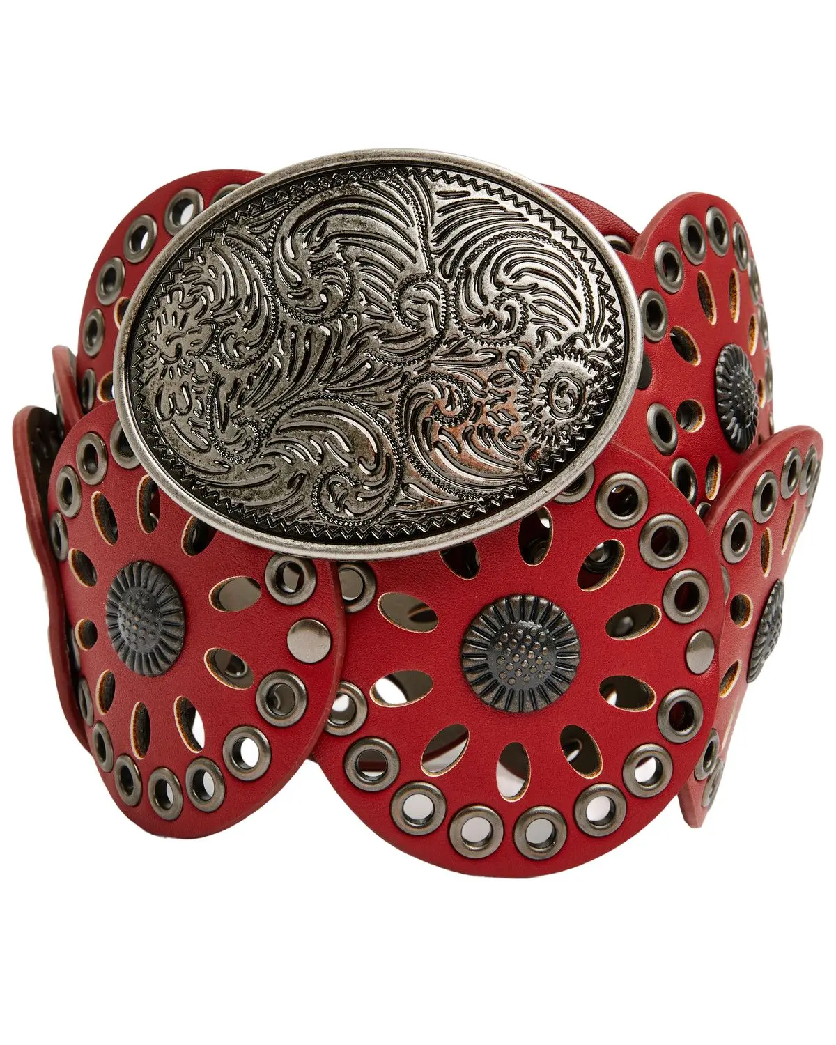 Shyanne Women's Women'S Round Concho Belt - 9605310-Red
