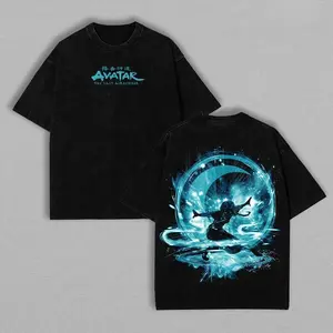valentine shirts Katara T-Shirt Avatar the Last Airbender T-Shirt, Animated Katara season 3 TShirt Menswear Top Underwear The Last Air Nomad - The Avatar Anime Double Printed  Washed Tee Unisex Oversize Manga