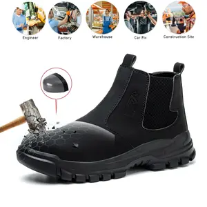 Water Proof Safety Work Shoes Men Steel toe Boots Indestructible Construction Work Shoes non-slip wear resistant Protective Boots