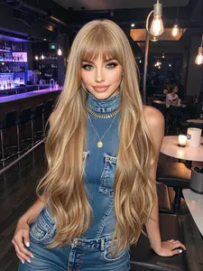 30 Inch Full Bangs Wig, Long Curly Bob Hair for Women, Stylist Friendly Wig, Heat Resistant Synthetic Fiber, Perfect for Parties and Daily Use