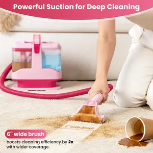 Upholstery Carpet Vacuum Cleaner, Suction Spot Cleaning Machine for Pet Stains, Carpets, Sofa, Car Seats, Mattress, with 3 Multipurpose Cleaning Tools, 6'' Deep Cleaning Brush |   Portable 3-in-1 pet lovers