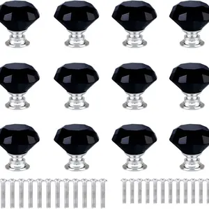 10pcs Crystal Pull Handles 30mm Glass Diamond Knobs, Drawer Cabinet Door Handle, Furniture Hardware, Elegant Design