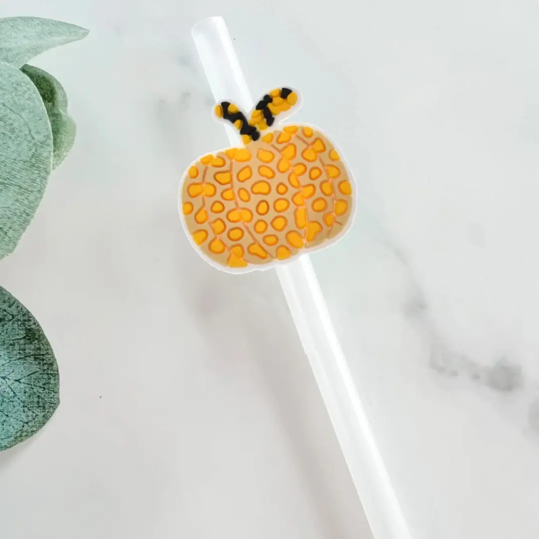 Cheetah Pumpkin Straw Topper