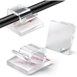 20-100Pcs Christmas Light Clips, Hooks for Outdoor String Lights Clips, Adhesive Cord Organizer Hooks, Sticky Wire Holder for Hanging Christmas Lights, Wall Cable, Fairy Lights (Clear, Small) Light Decor