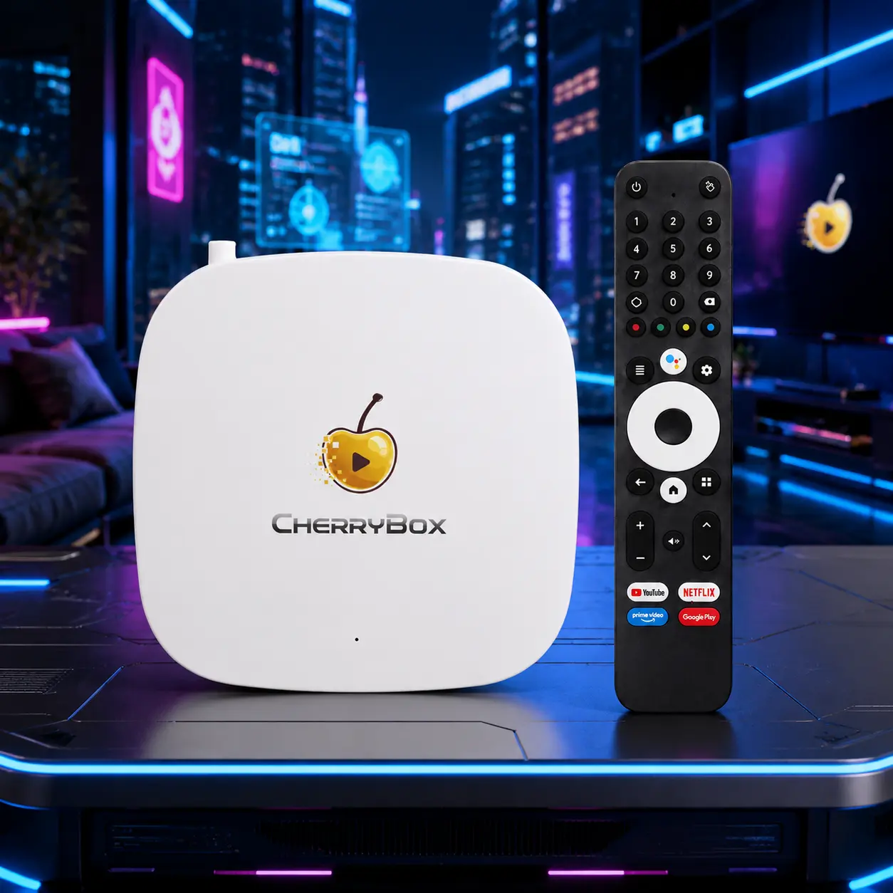 Cherry  C6 -Plus  Voice control system  (4GB RAM 64GB ROM)  2026 Android 4K Ultra HD 2.4G/5.0G WiFi Bluetooth 5.0 Gigabit Ethernet HDMI Connection