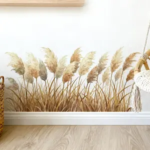 Reed Plant Wall Sticker, Home Decor for Living Room, Bedroom, Closet, Background Wall, Baseboard Decoration, Easy to Apply Wallpaper