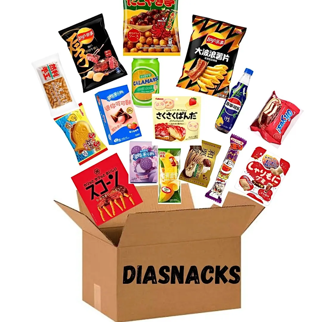 4LB Asian Snack Box, Sweet and Savory Variety, Ramen, Candies, 2 Drinks