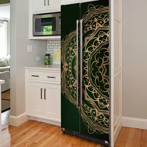 Mandala Pattern Refrigerator Sticker, Self-adhesive Removable Refrigerator Sticker, Decorative Sticker for Home Kitchen