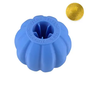 Pumpkin Small Blue Chew Toy for Puppies and Small Dogs - FDA Approved, Medical Grade Materials, Safe and Durable, Optimized Blue Color, Includes Carrying Bag