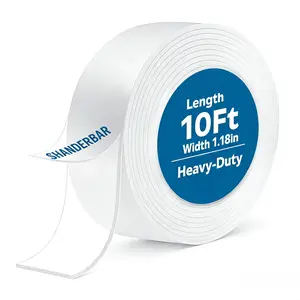 9.8ft Nano Double-Sided Tape – Heavy-Duty Clear Mounting Tape, Removable, Washable, Traceless Adhesive for Walls, Carpet, and DIY