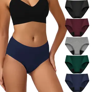 BATTEWA Mid-Waist Incontinence Underwear – Reusable Leak-Proof Panties with Odor Lock, PFAS-Free & Skin-Safe Crotch，5-Pack